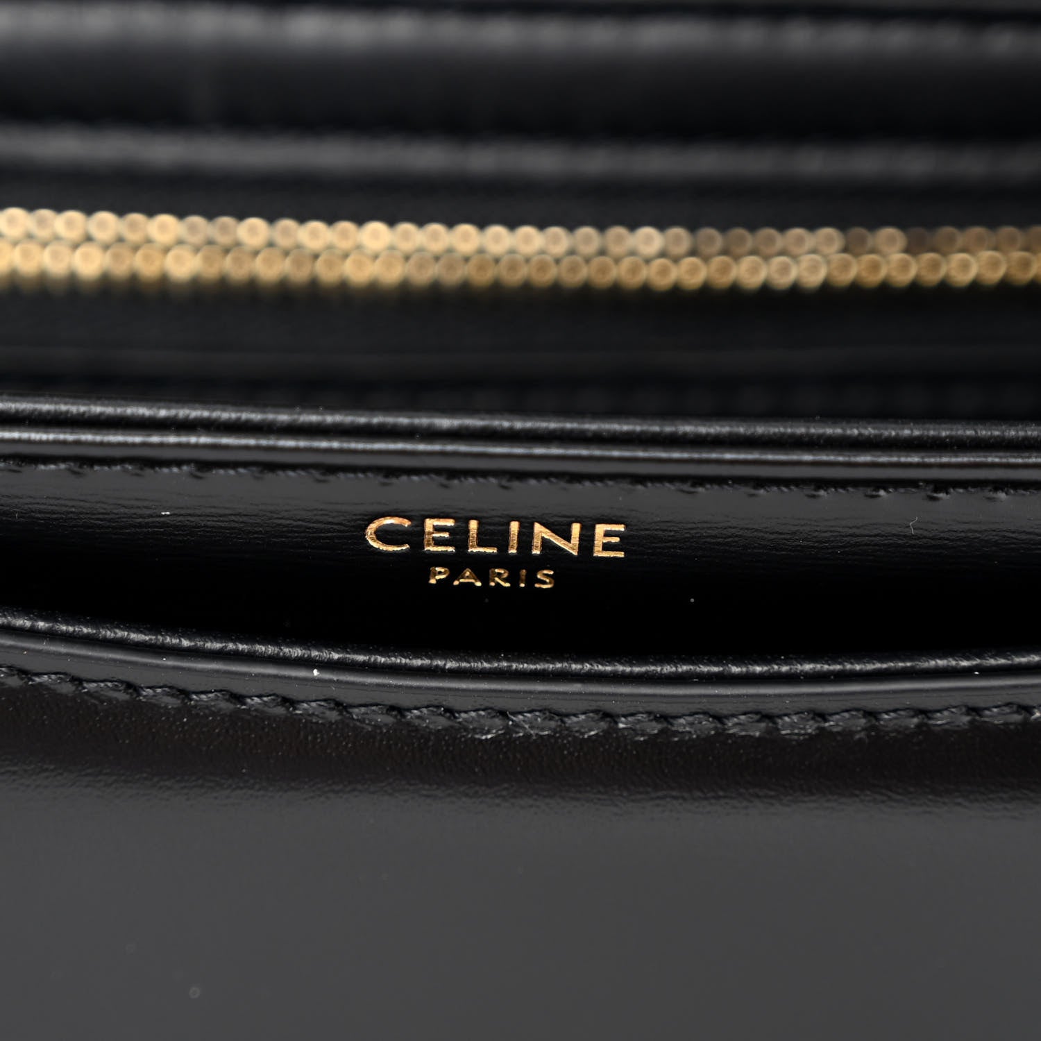 Celine Shiny Calfskin Besace Clea Triomphe Black 6 of 9