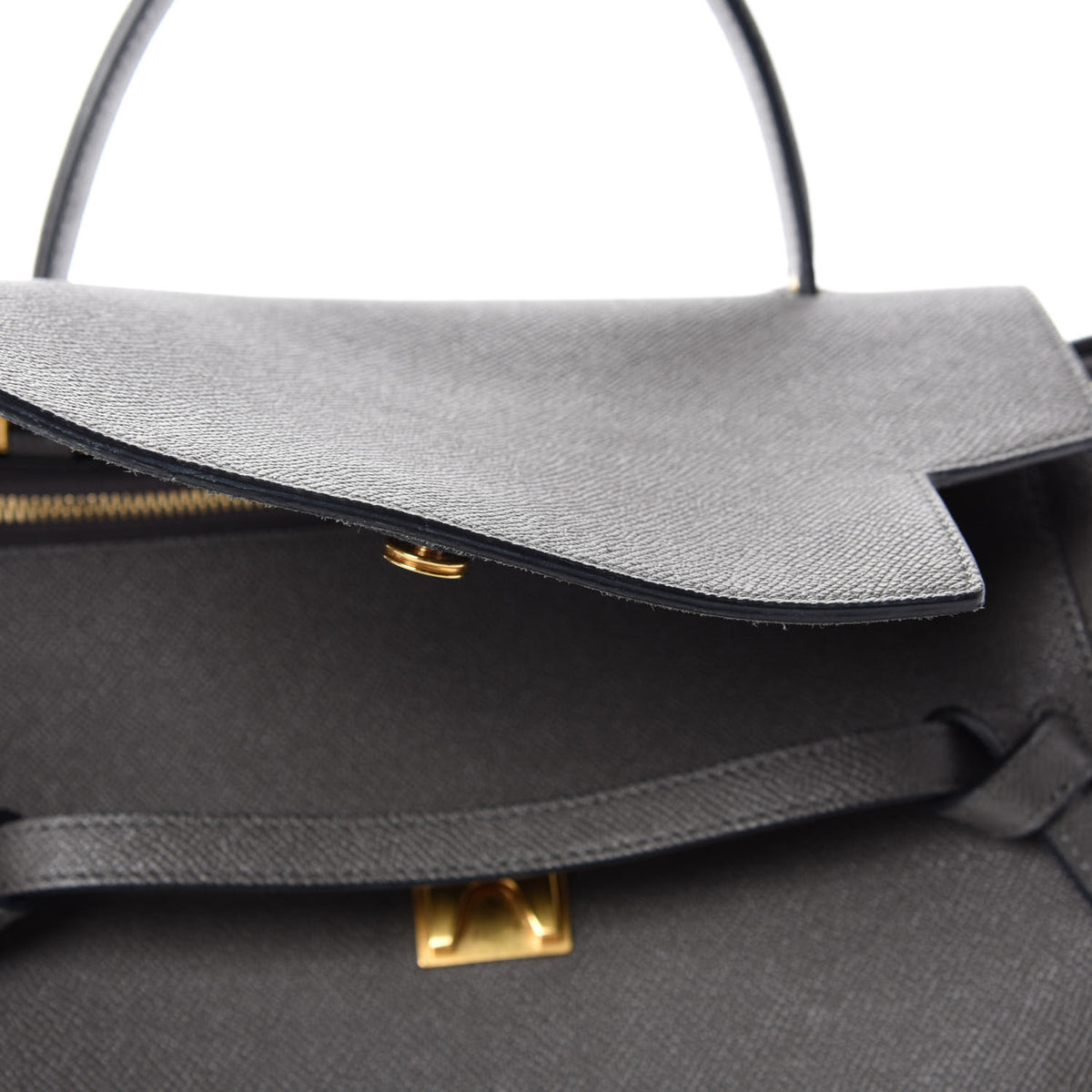 Grained Calfskin Mini Belt Bag Grey