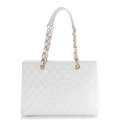 Chanel Caviar Quilted Grand Shopping Tote GST White 1 of 16