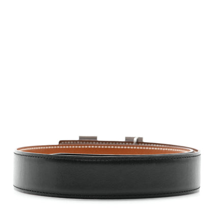 Hermes Box Courchevel 32mm H Belt 65 Black Gold 2 of 4