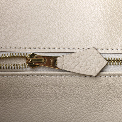 Hermes Taurillon Clemence Birkin 25 Craie 18 of 33