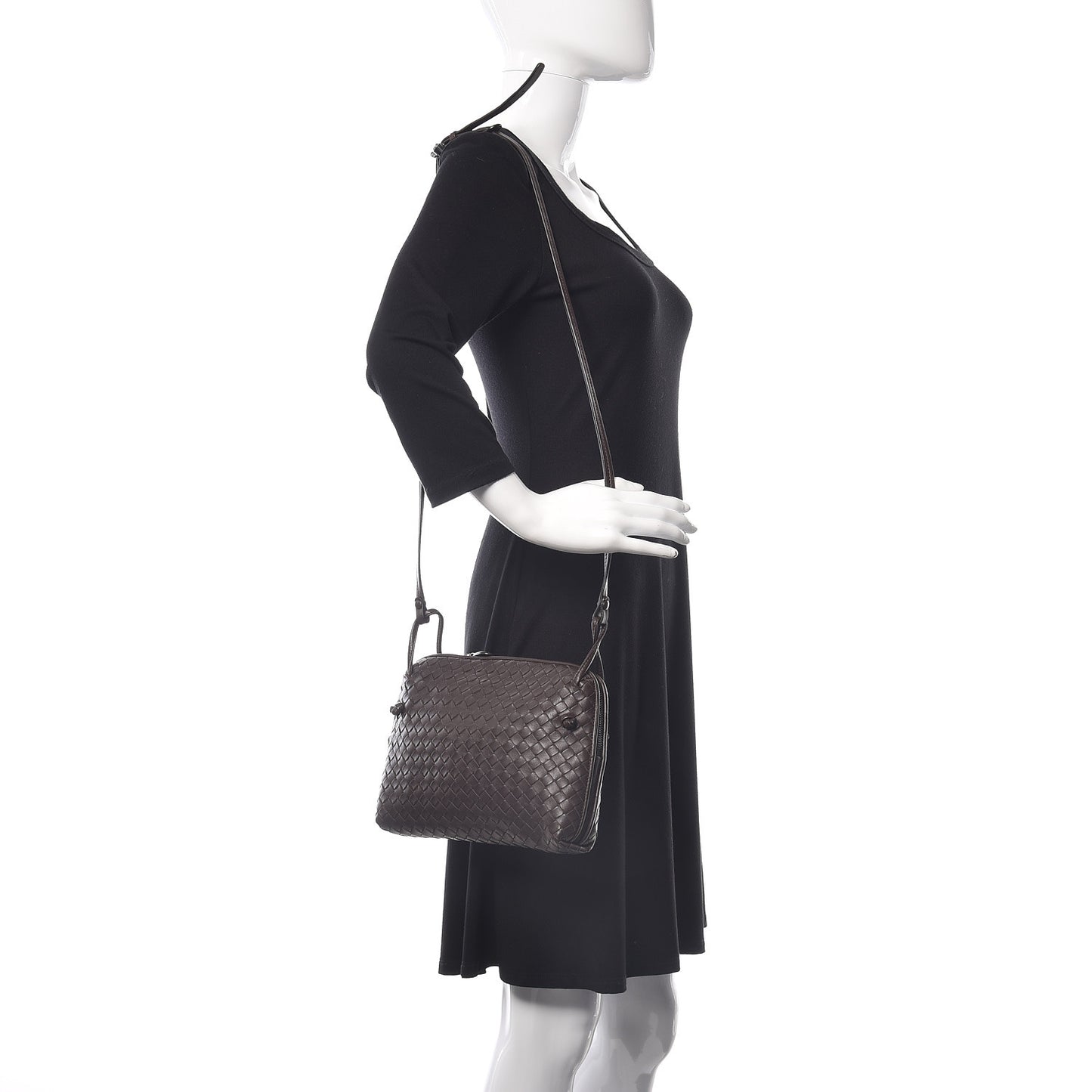 Nappa Intrecciato Pillow Crossbody Messenger Ebano