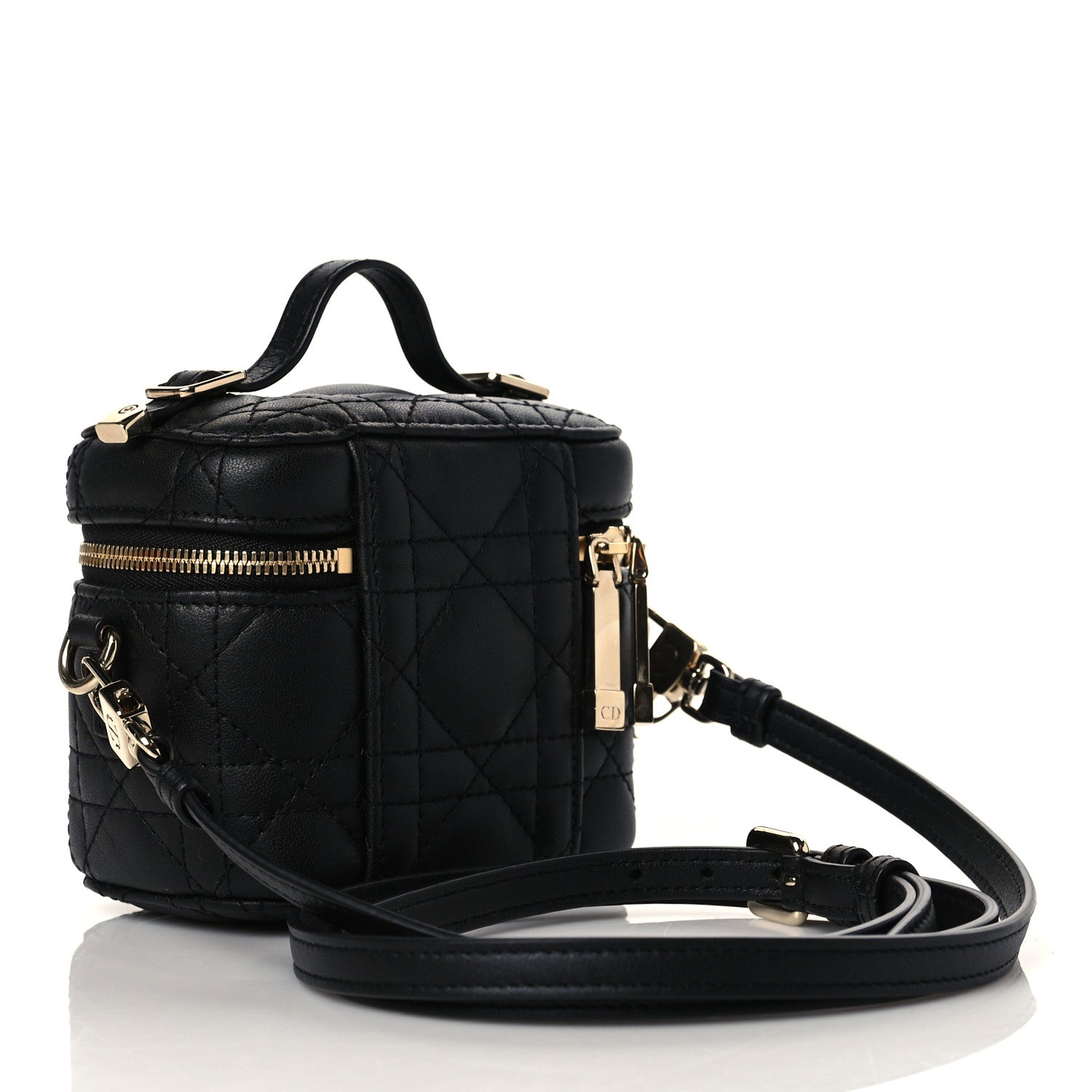 Christian Dior Lambskin Cannage Micro Lady Dior Vanity Case Black 3 of 9
