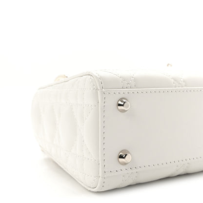 Christian Dior Lambskin Swarovski Crystal Cannage Mini Lady Dior White 9 of 9