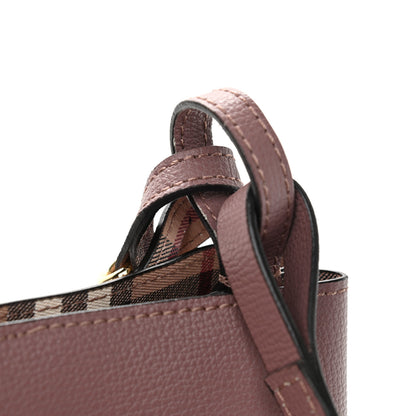 Burberry Haymarket Check Colours Small Lorne Bucket Crossbody Light Elderberry 11 of 12