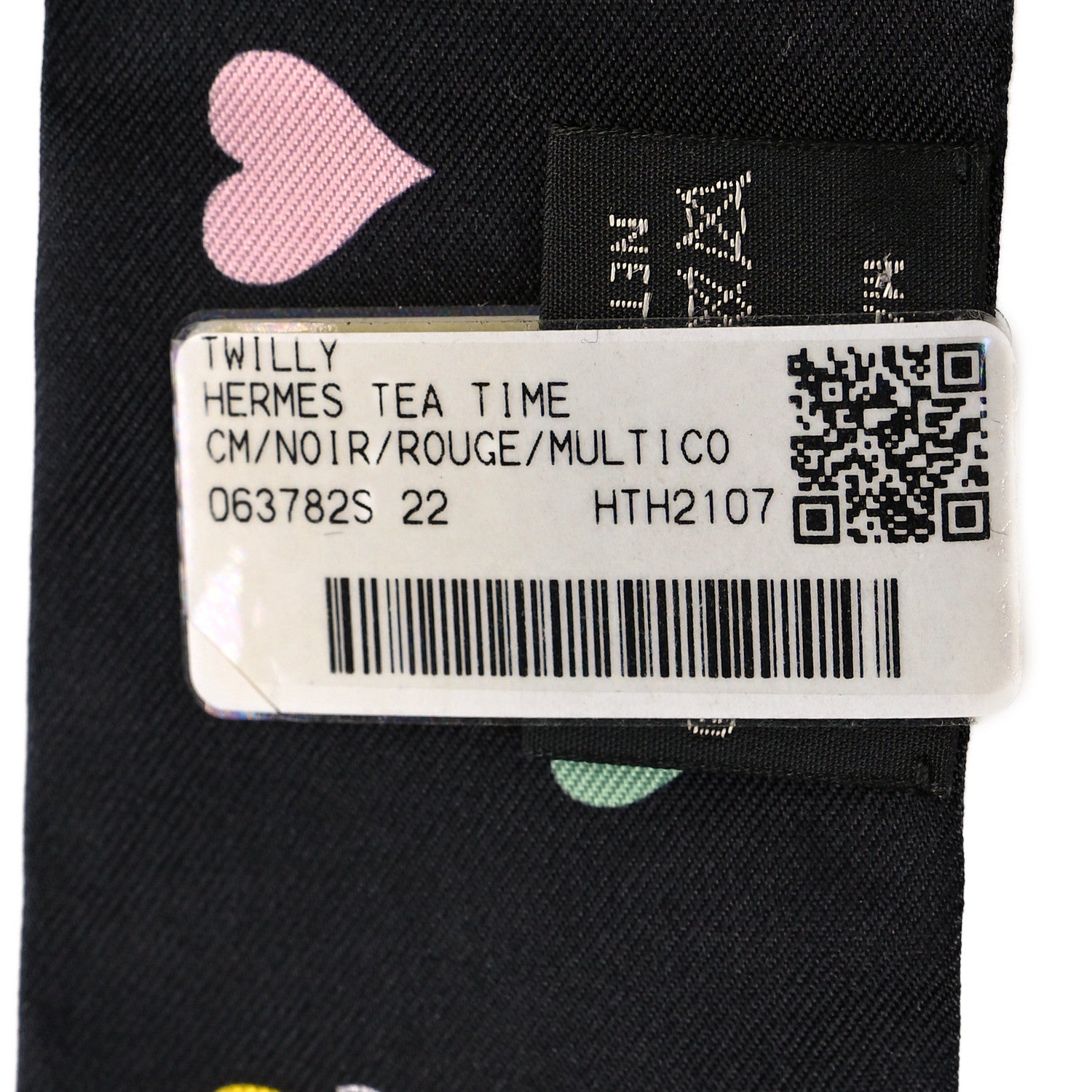 Hermes Silk Tea Time Twilly Black Rouge Multicolor 4 of 4