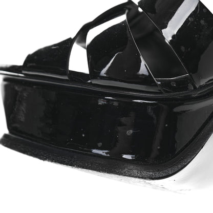 Saint Laurent Patent Tribute 105 Platform Sandals 36 Black 9 of 10