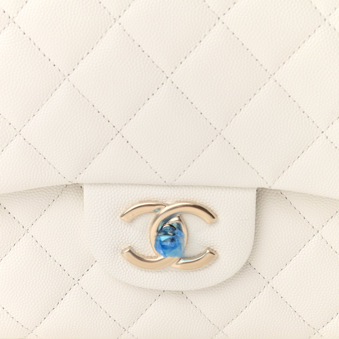 Caviar Quilted Maxi Double Flap White