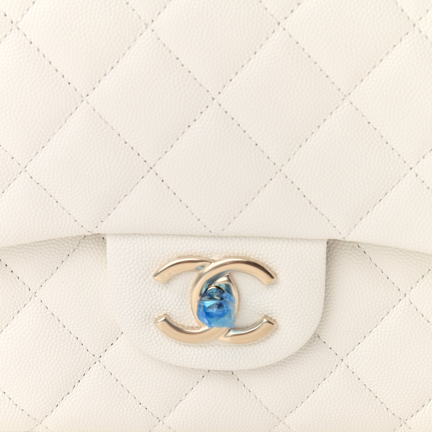 Chanel Caviar Quilted Maxi Double Flap White 8 of 10