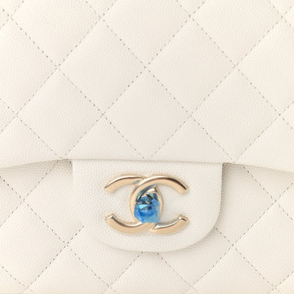 Chanel Caviar Quilted Maxi Double Flap White 8 of 10