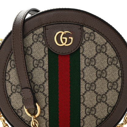 Gucci GG Supreme Monogram Web Mini Ophidia Round Shoulder Bag Brown 7 of 9