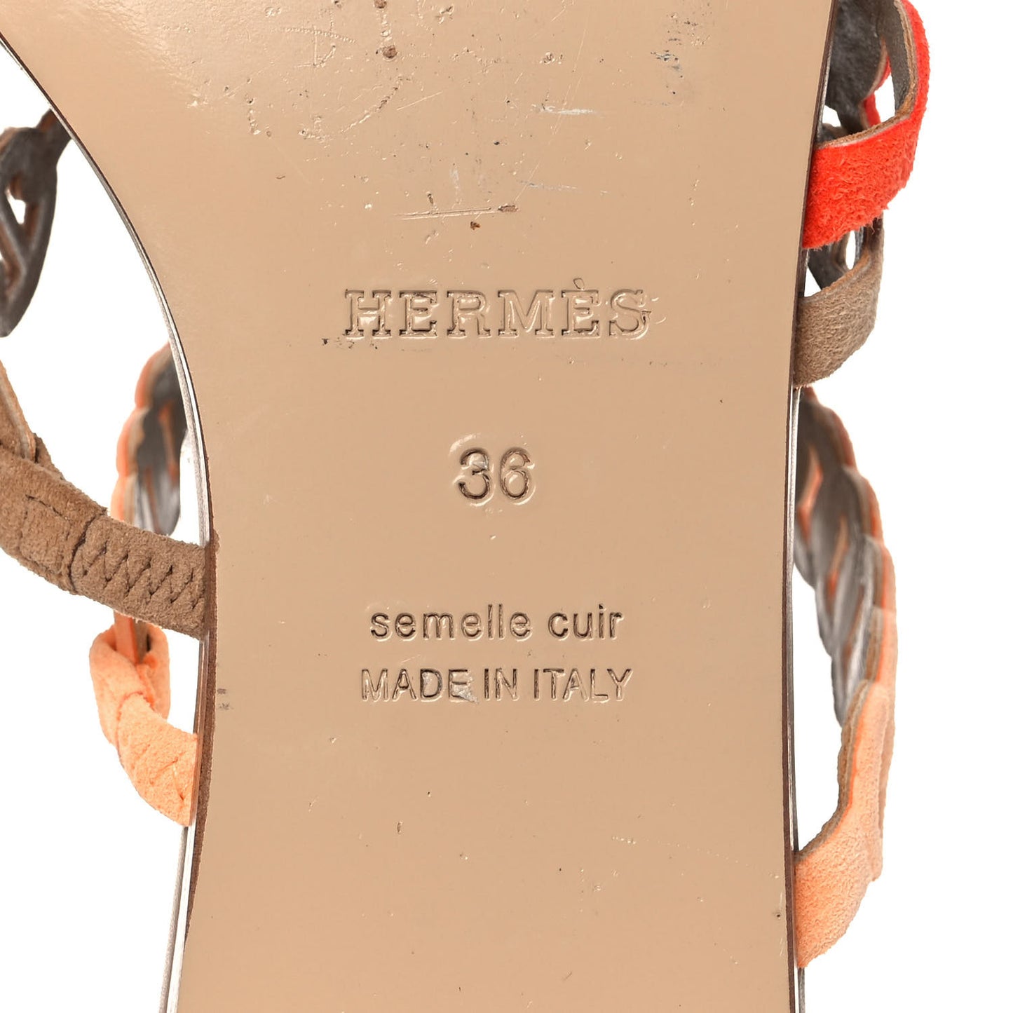 Suede Chaine d'Ancre Nude Sandals 36