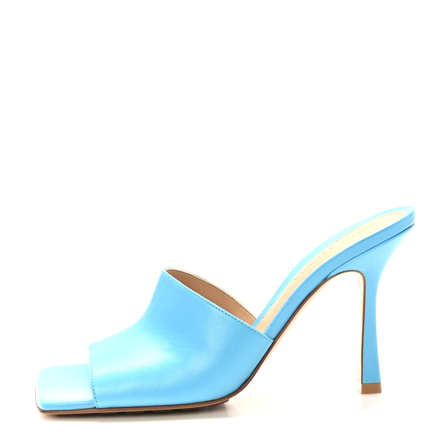 Lambskin Stretch Mule Sandals 38 Sky Blue