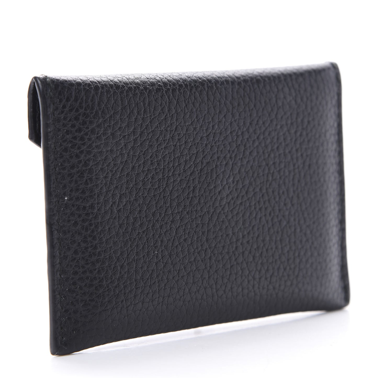 Calfskin Skull Envelope Card Holder Black