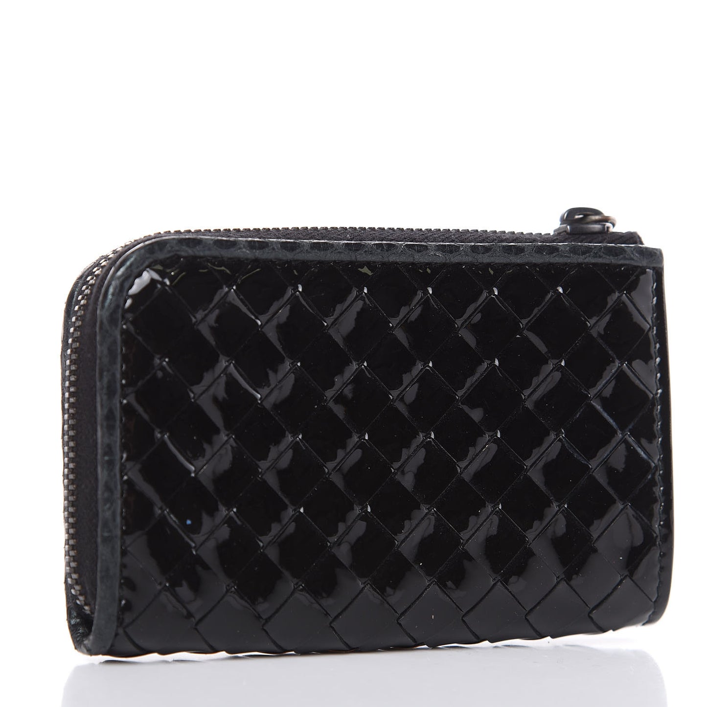 Patent Watersnake Intrecciato Coin Purse Black
