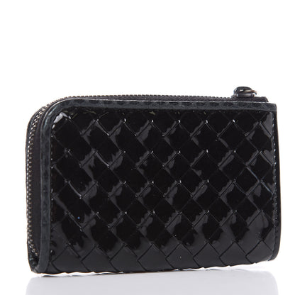 Bottega Veneta Patent Watersnake Intrecciato Coin Purse Black 3 of 9