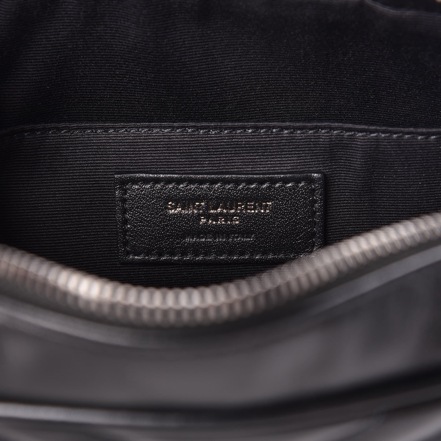 Saint Laurent Calfskin Matelasse Monogram Lou Camera Bag Black 6 of 9