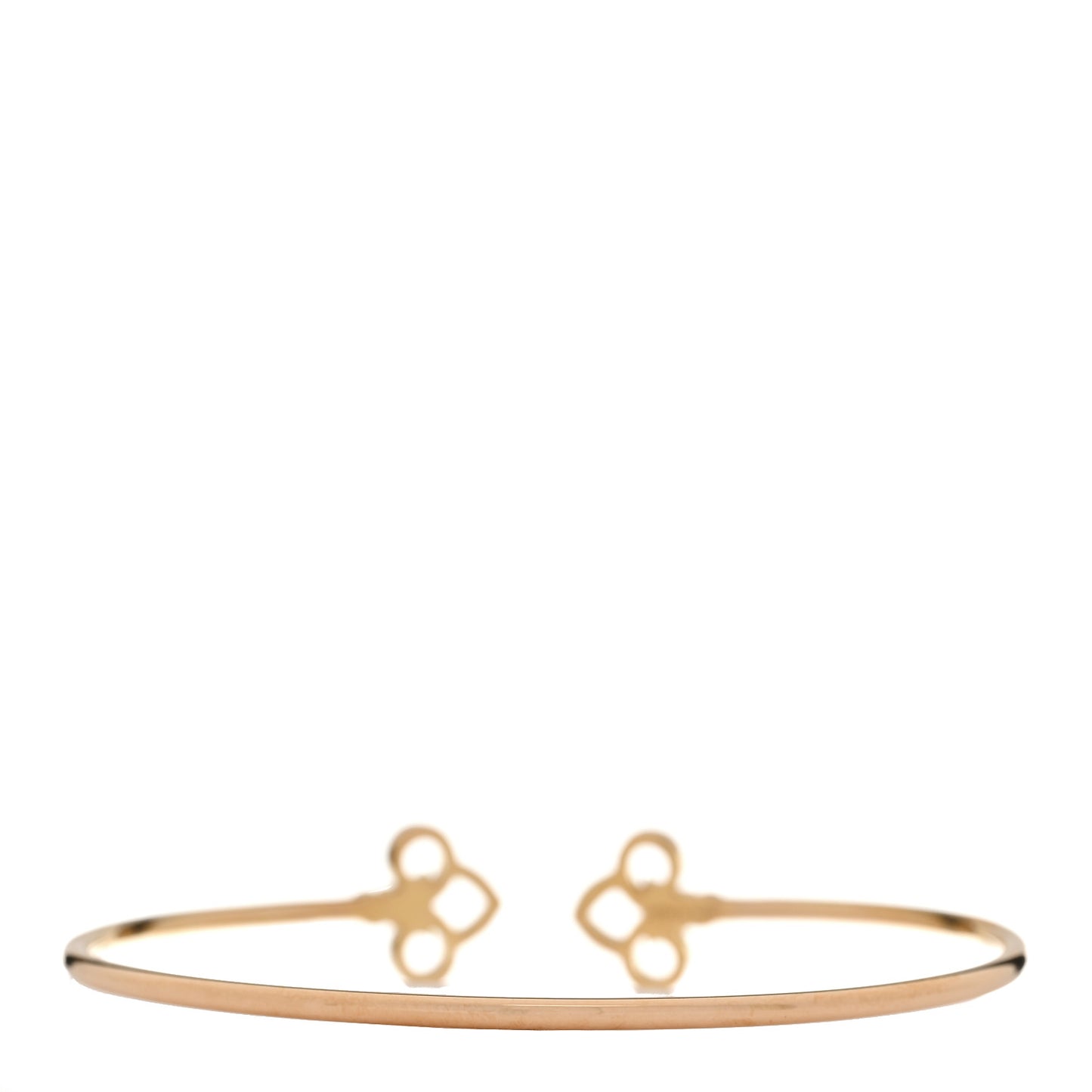 18K Rose Gold Diamond Fleur De Lis Wire Bracelet