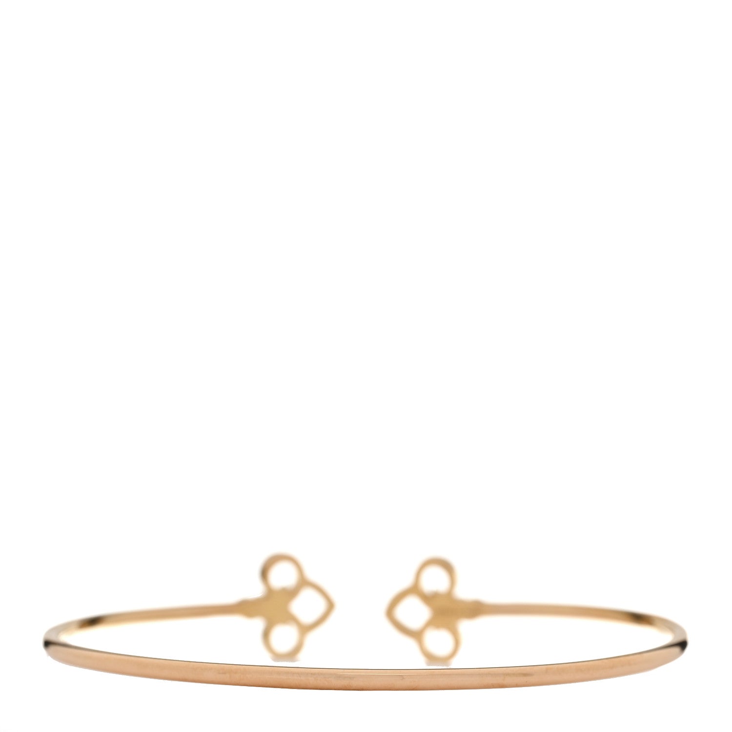 Tiffany 18K Rose Gold Diamond Fleur De Lis Wire Bracelet 2 of 4