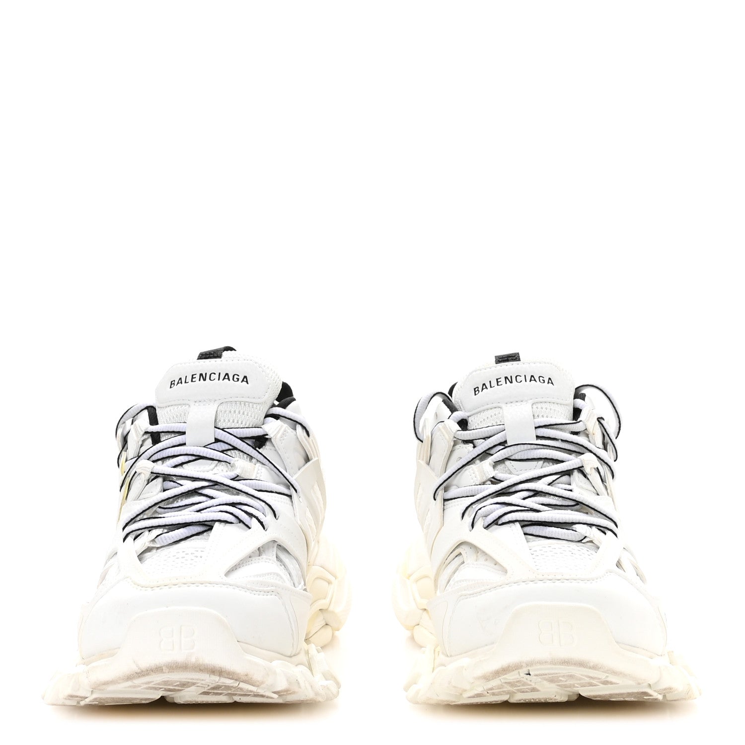 Balenciaga Rubber Mesh Fabric Bicolor Recycled Sole Womens Track Sneakers 39 White Black 3 of 8