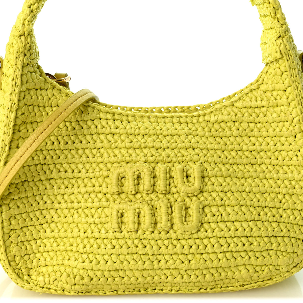 Miu Miu Crochet Mini Wander Hobo Citrus Yellow 7 of 9
