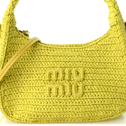 Miu Miu Crochet Mini Wander Hobo Citrus Yellow 7 of 9
