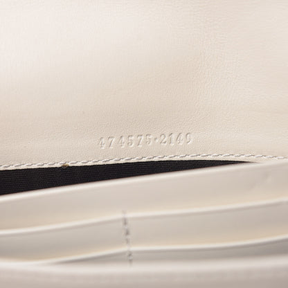 Gucci Calfskin Matelasse GG Marmont Chain Wallet Mystic White 7 of 12