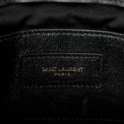 Saint Laurent Suede Matelasse Chevron Monogram Medium College Bag Black 7 of 11