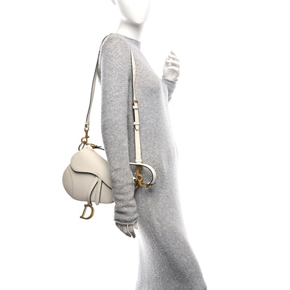 Christian Dior Grained Calfskin Saddle Bag With Strap Latte 2 of 10