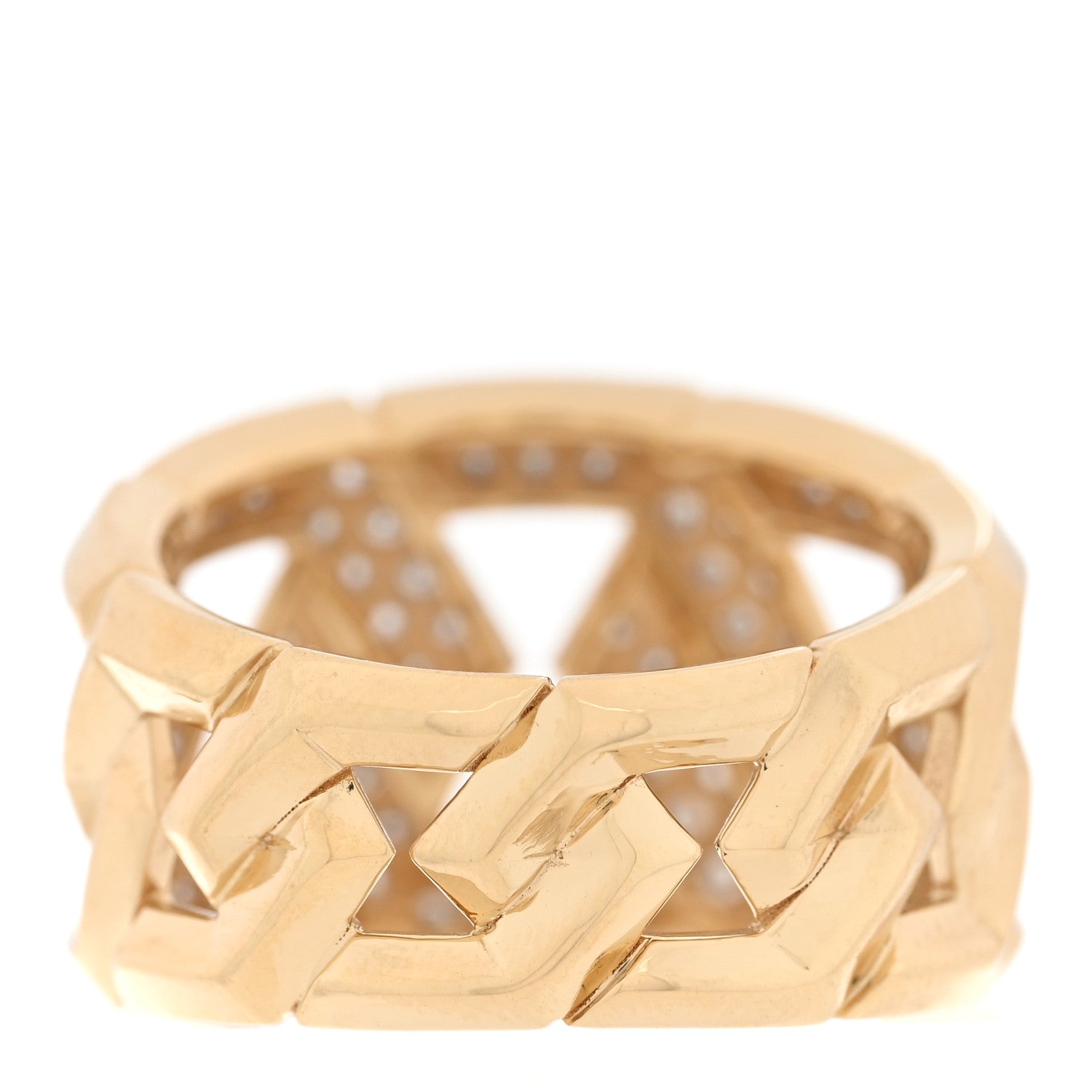 David Yurman 18K Yellow Gold Diamond 16mm Carlyle Ring 57 8 3 of 5