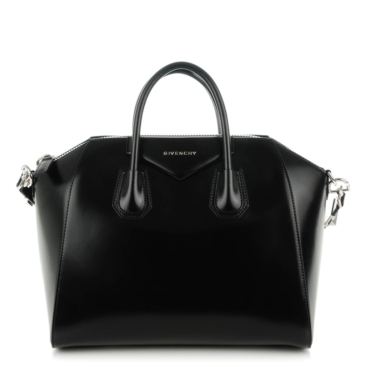 Shiny Lord Calfskin Medium Antigona Black