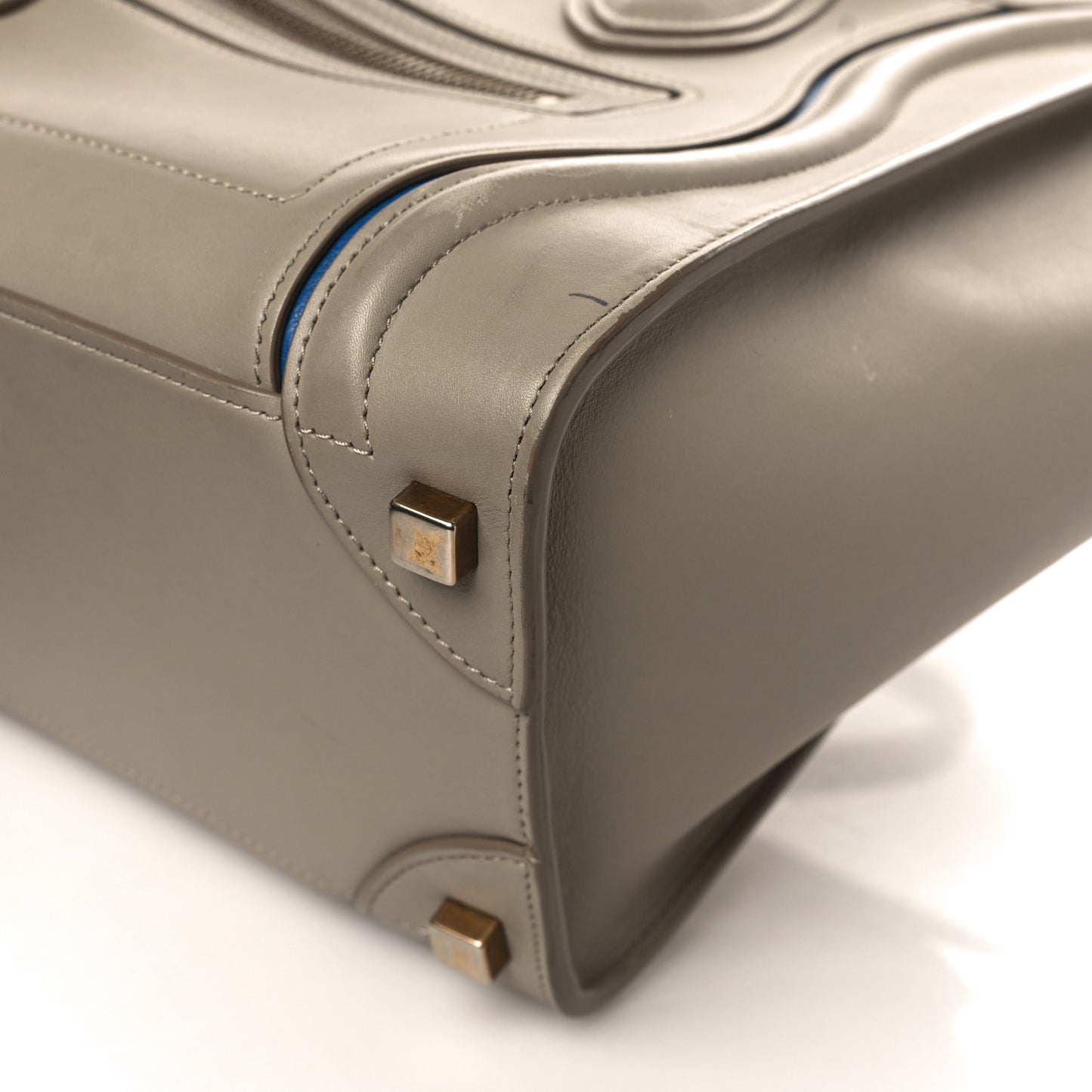Smooth Calfskin Interstice Micro Luggage Light Taupe