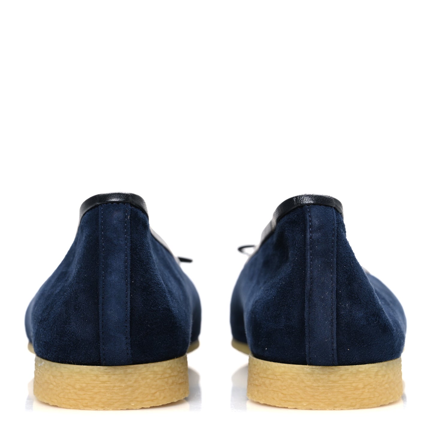 Suede Calfskin Cap Toe CC Ballerina Flats 40 Navy Black
