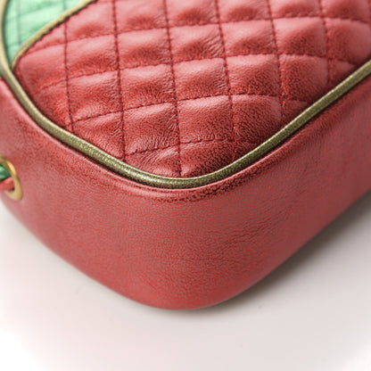 Gucci Laminated Nappa Trapuntata Mini Zumi Dome Shoulder Bag Rosso Jasmine Green Rame 6 of 10