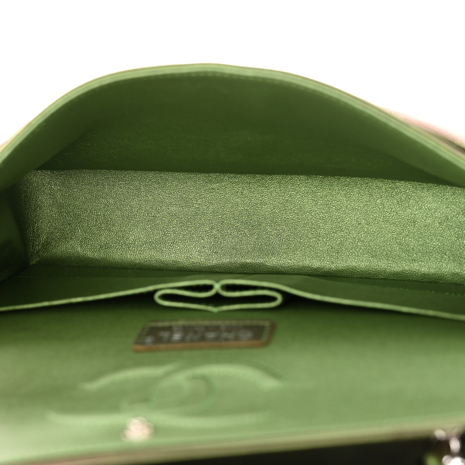 Chanel Iridescent Lambskin Quilted Medium Double Flap Green 5 of 13