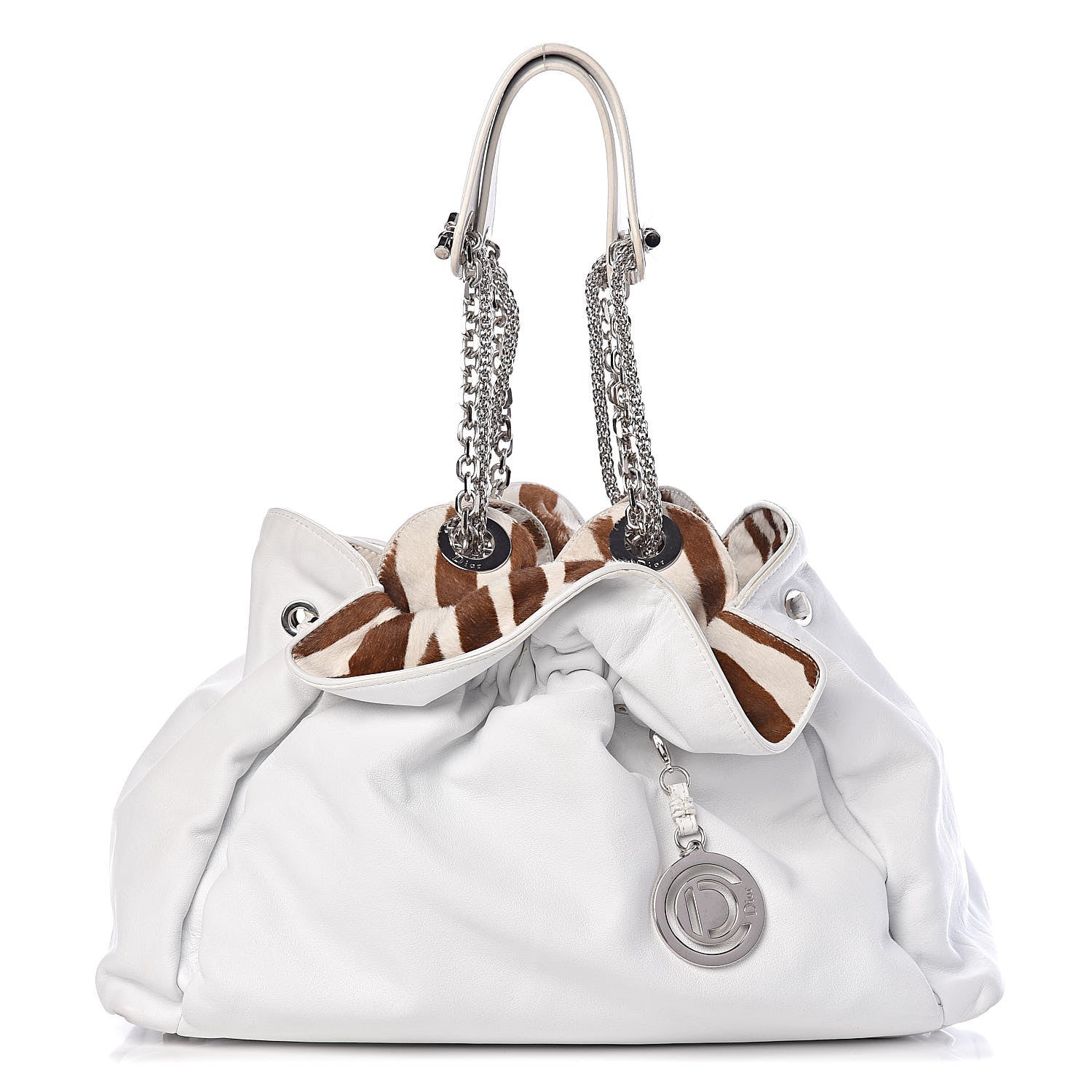 Christian Dior Lambskin Pony Hair Medium Le Trente Tote White 1 of 16