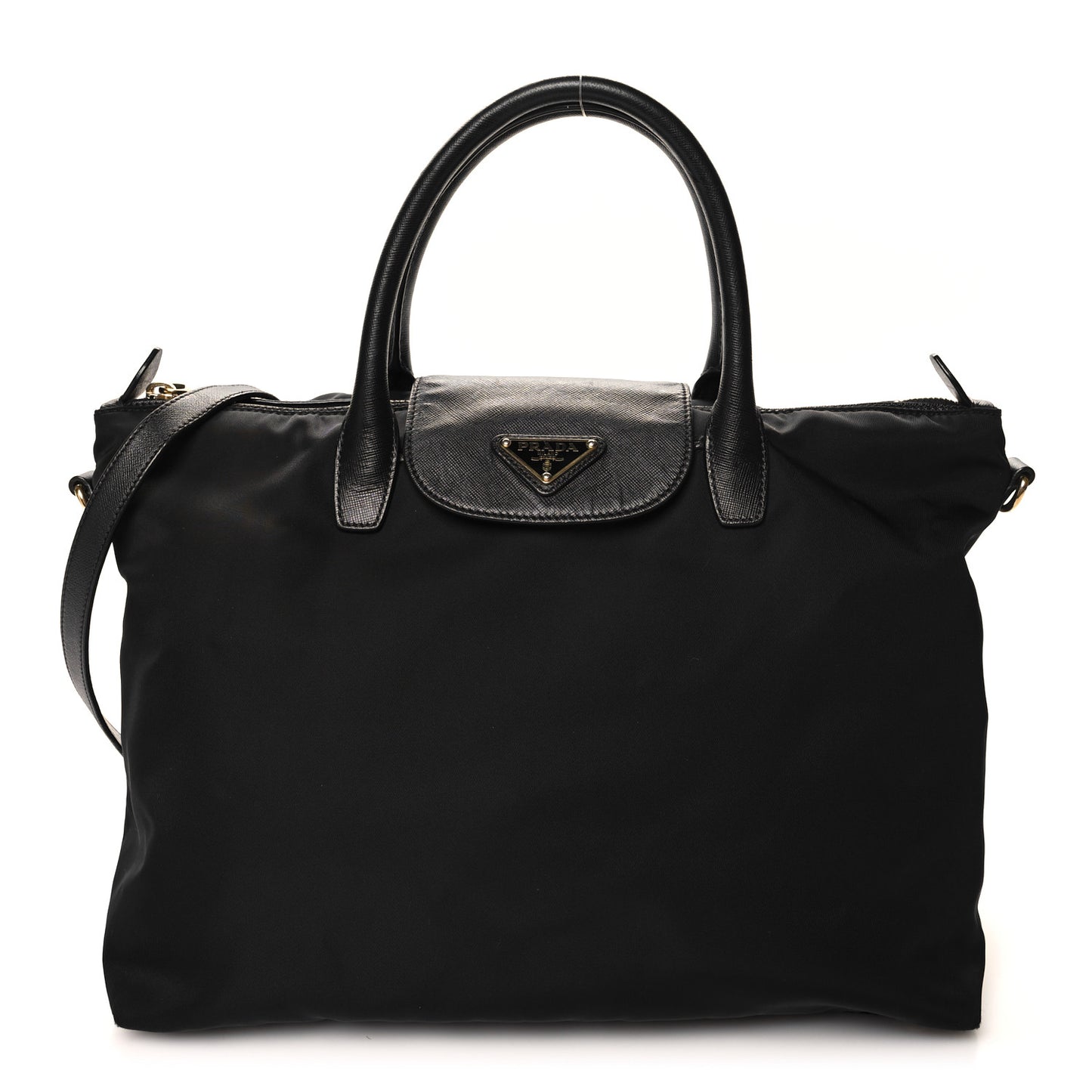 Tessuto Nylon Saffiano Tote Black