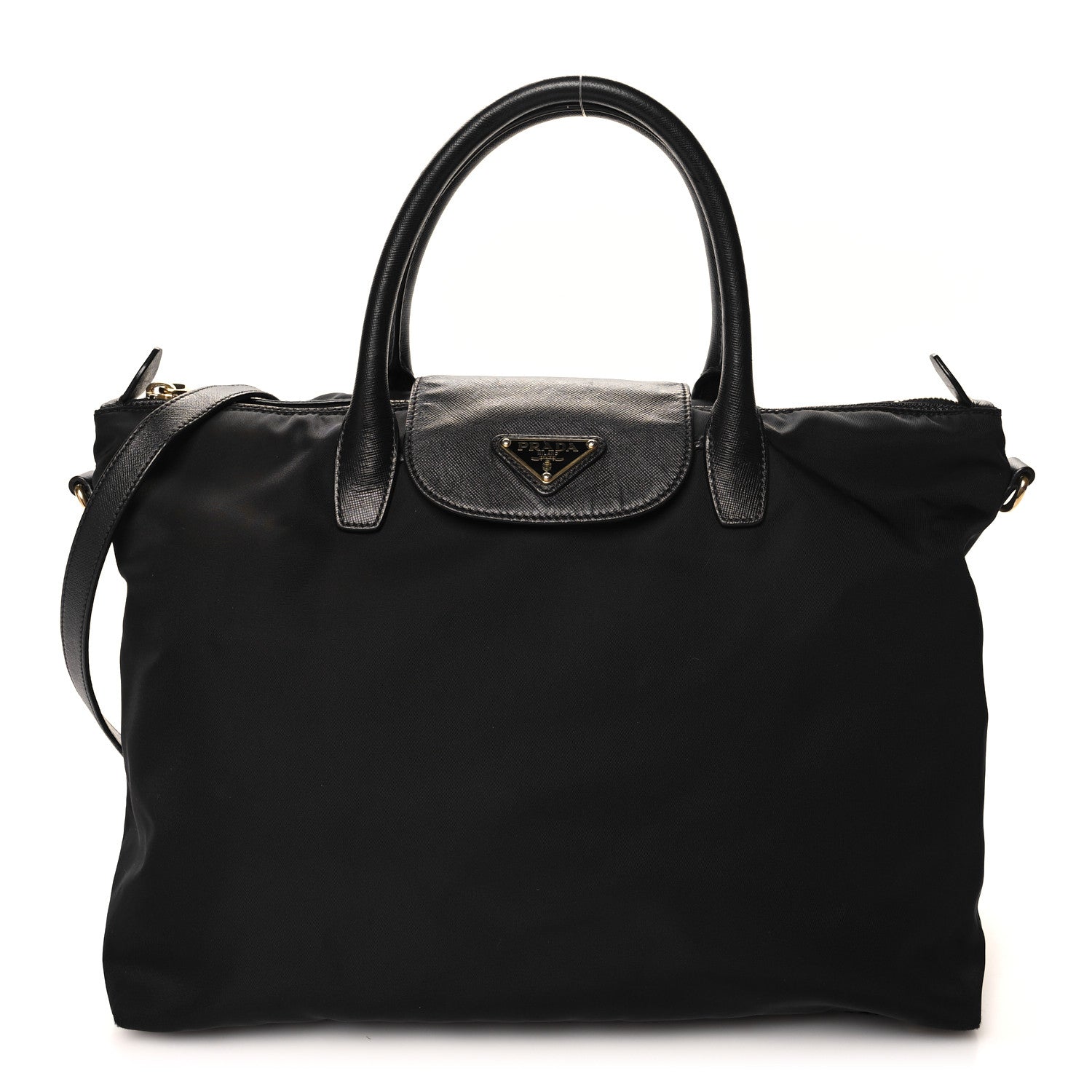 Prada Tessuto Nylon Saffiano Tote Black 1 of 10