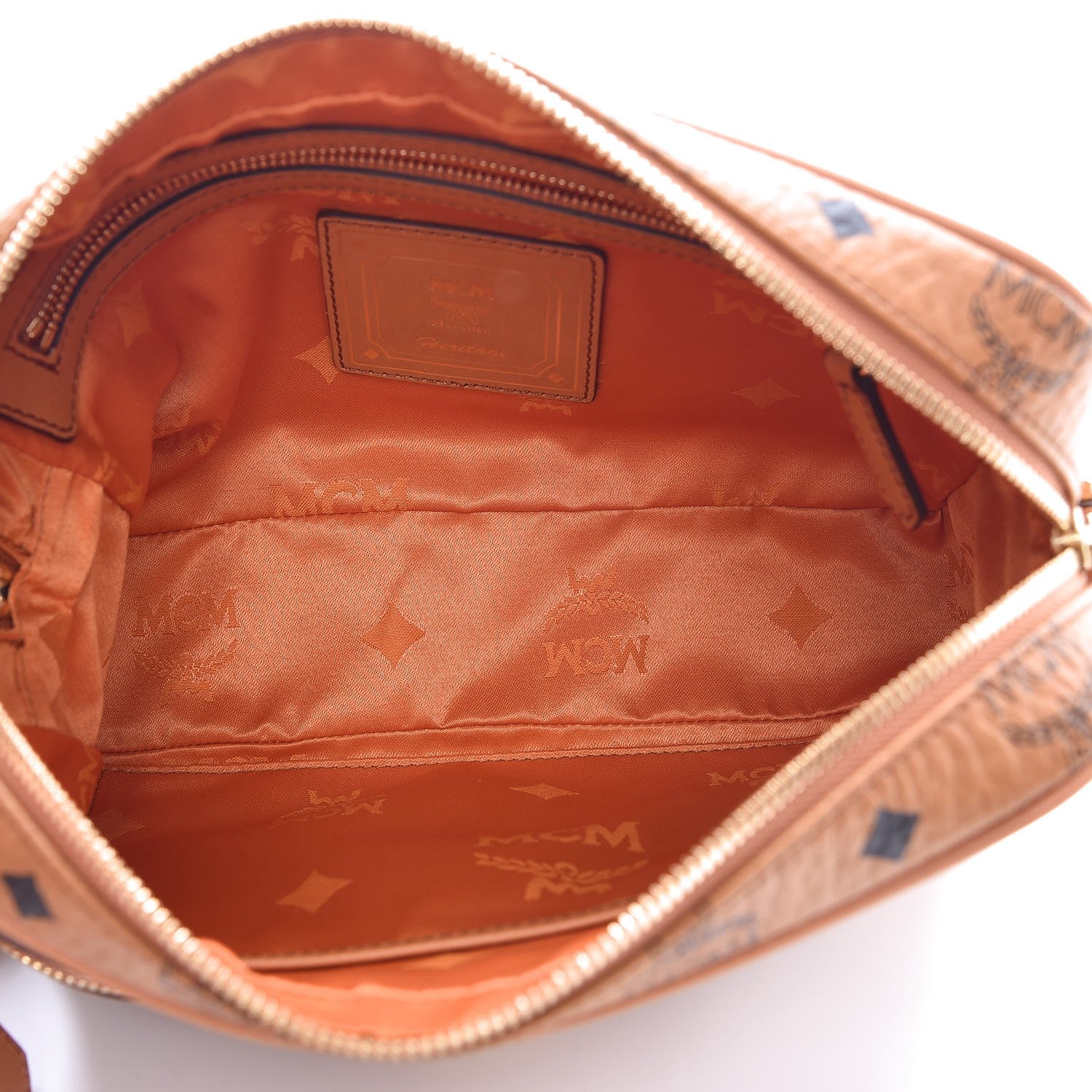 MCM Visetos Medium Heritage Line Camera Crossbody Bag Cognac 5 of 11