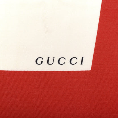 Gucci Silk Flora Gothic Square Scarf Ivory Red 4 of 5