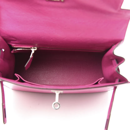 Hermes Ostrich Kelly Sellier 25 Rose Pourpre 5 of 12
