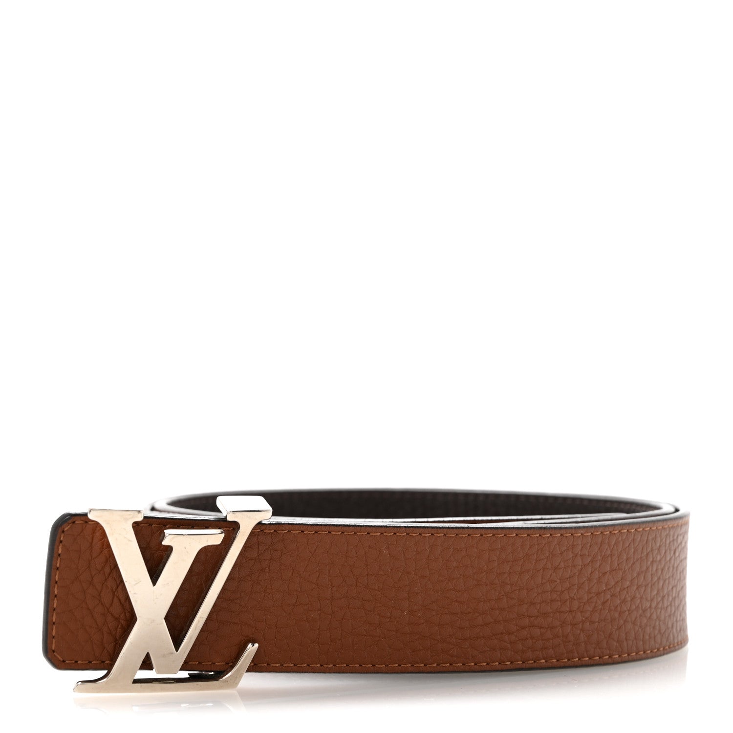 Louis Vuitton Taurillon Calfskin 30mm LV Initiales Reversible Belt 95 38 Brown Dark Brown 3 of 10