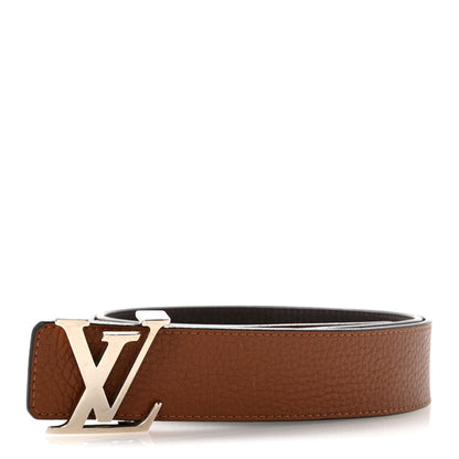 Louis Vuitton Taurillon Calfskin 30mm LV Initiales Reversible Belt 95 38 Brown Dark Brown 3 of 10