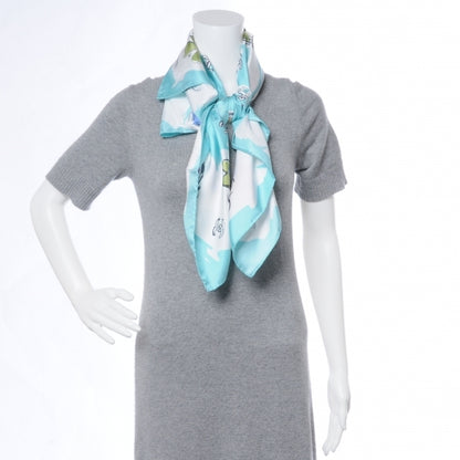 Chanel Silk CC Camellia Clover Heart Scarf 2 of 8