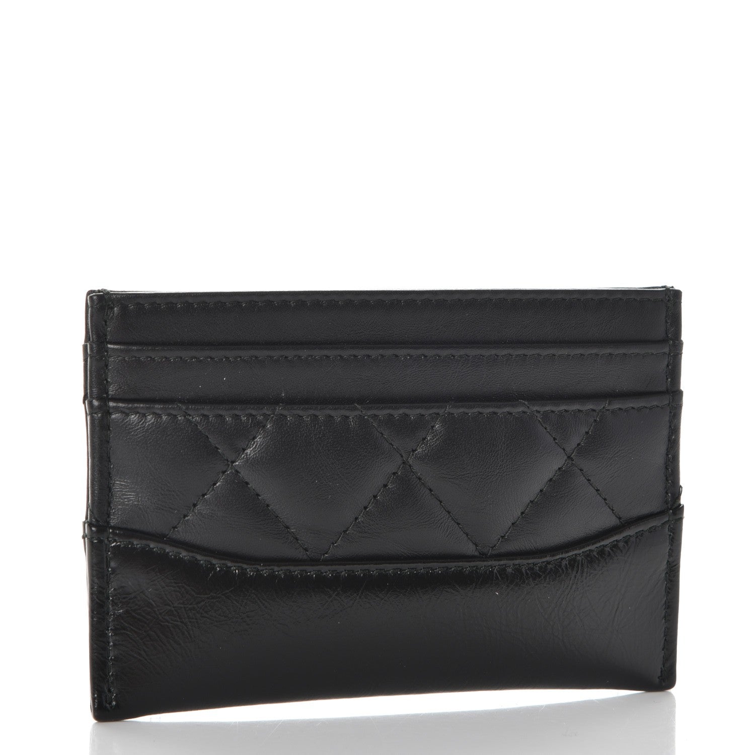 Chanel Aged Calfskin Quilted Gabrielle Card Holder Black 3 of 9