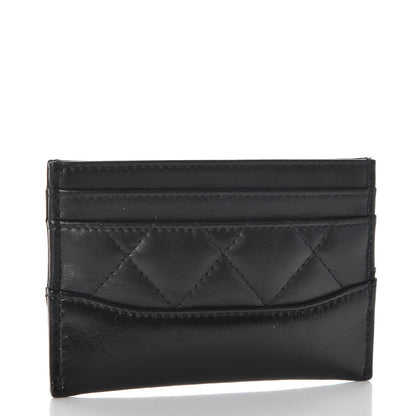 Chanel Aged Calfskin Quilted Gabrielle Card Holder Black 3 of 9