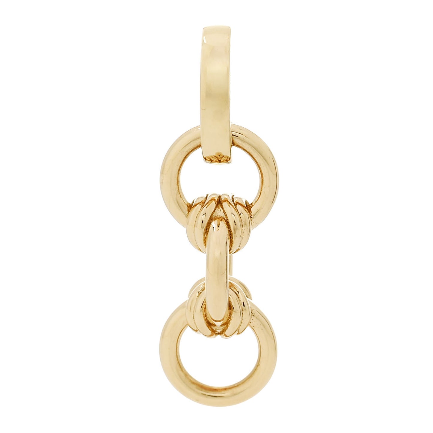 18K Yellow Gold Small Never Ending Knot Extension Oval Push Gate Annex Link