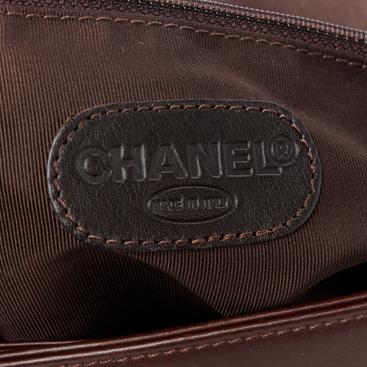 Chanel Lambskin Logo Messenger Flap Brown 6 of 16