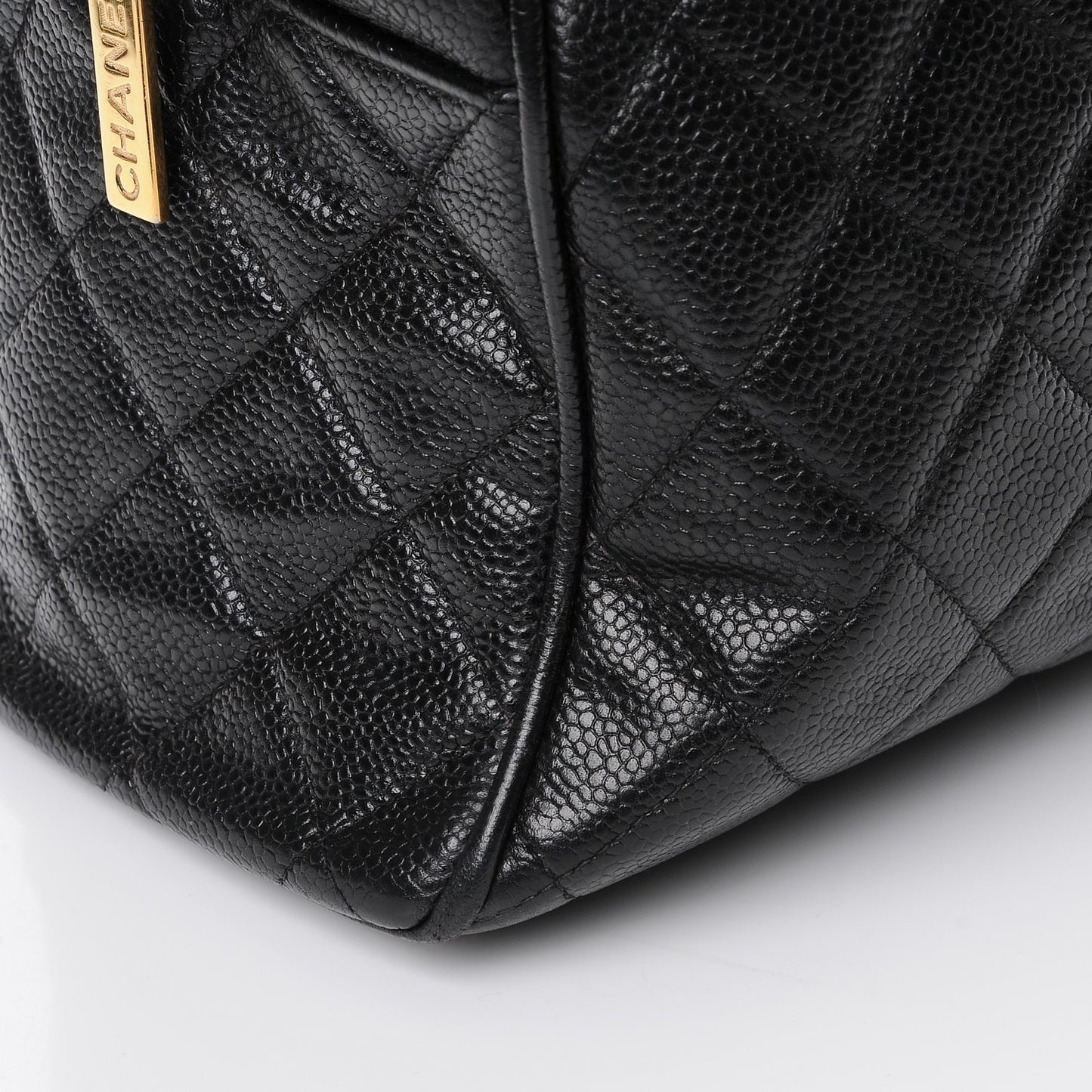 Caviar Quilted Large Bowler Black