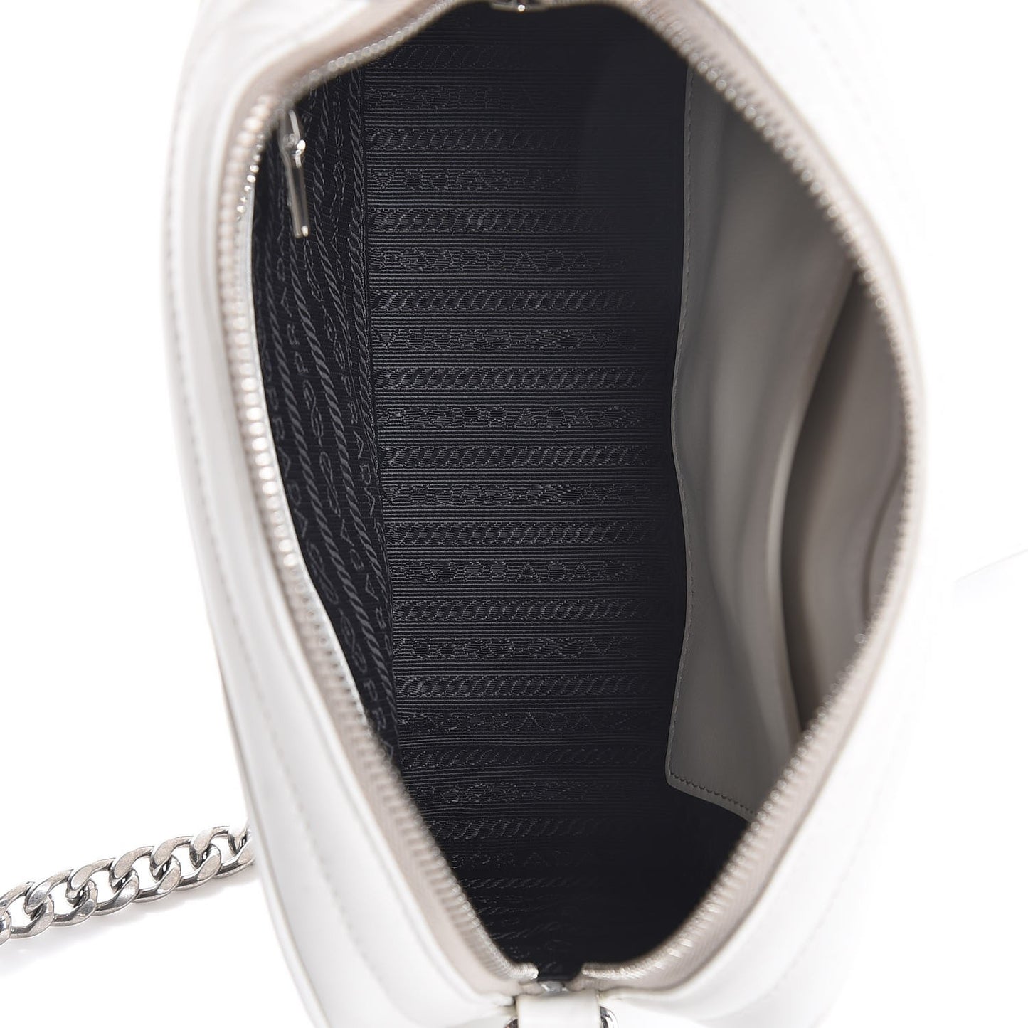 Soft Calfskin Diagramme Crossbody Bag White